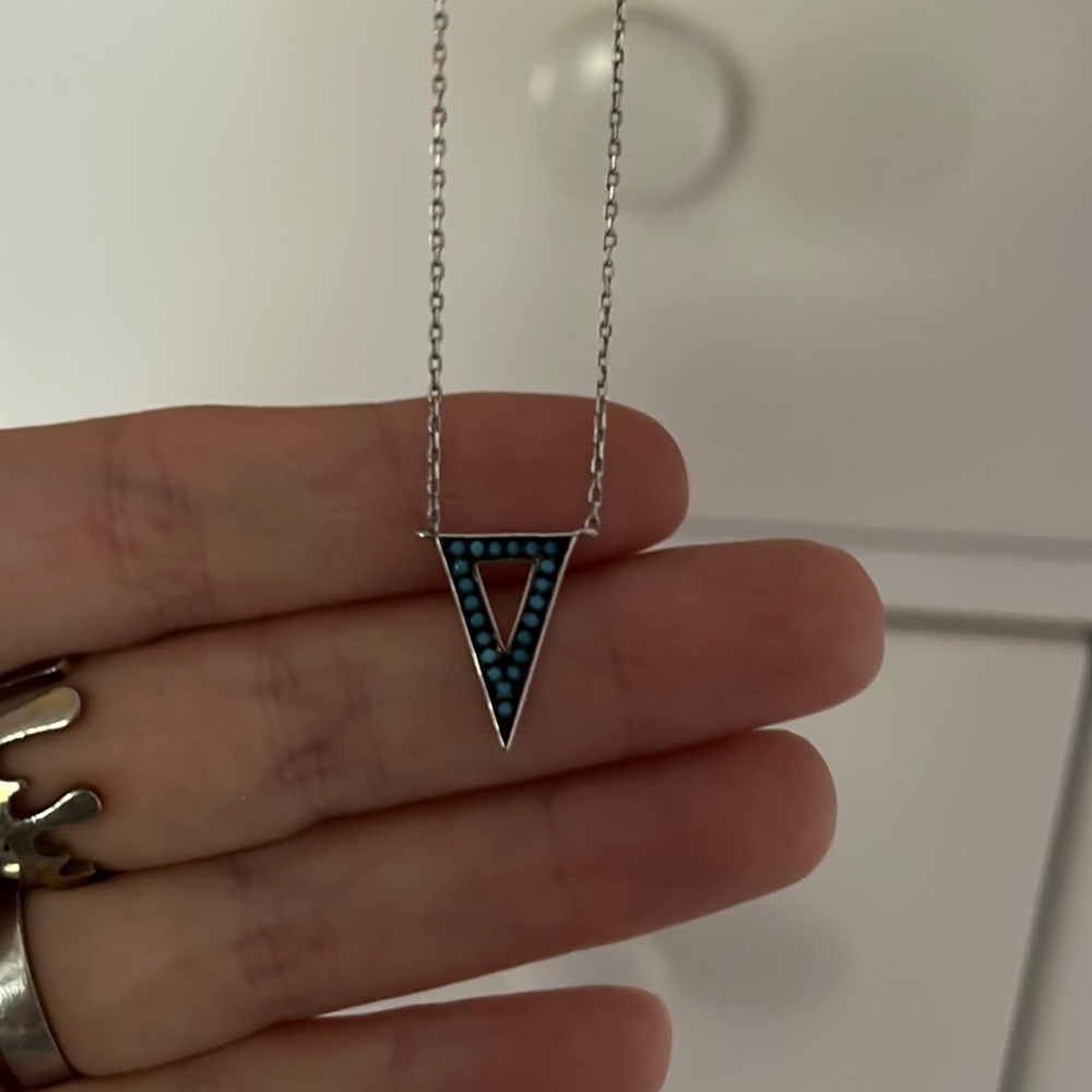 Blue Triangle Necklace